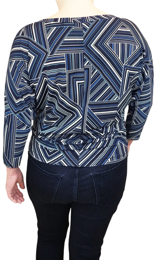 AMANDA Maze Slouch Tee in BLUE - FINAL SALE!