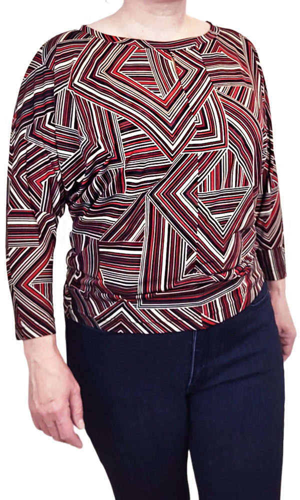 AMANDA Maze Slouch Tee in RED - FINAL SALE!