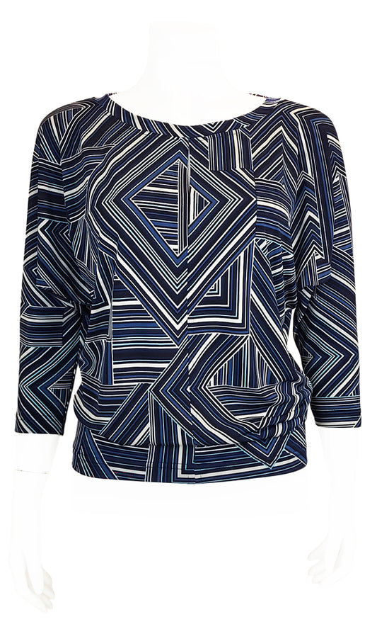 AMANDA Maze Slouch Tee in BLUE - FINAL SALE!