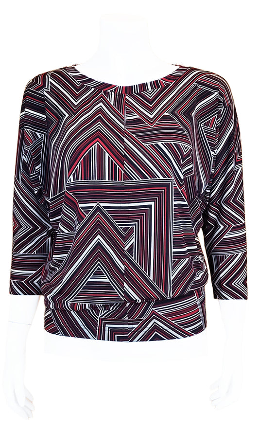 AMANDA Maze Slouch Tee in RED - FINAL SALE!