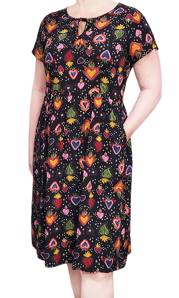 CLEMENTINE Flaming Hearts Dress - FINAL SALE