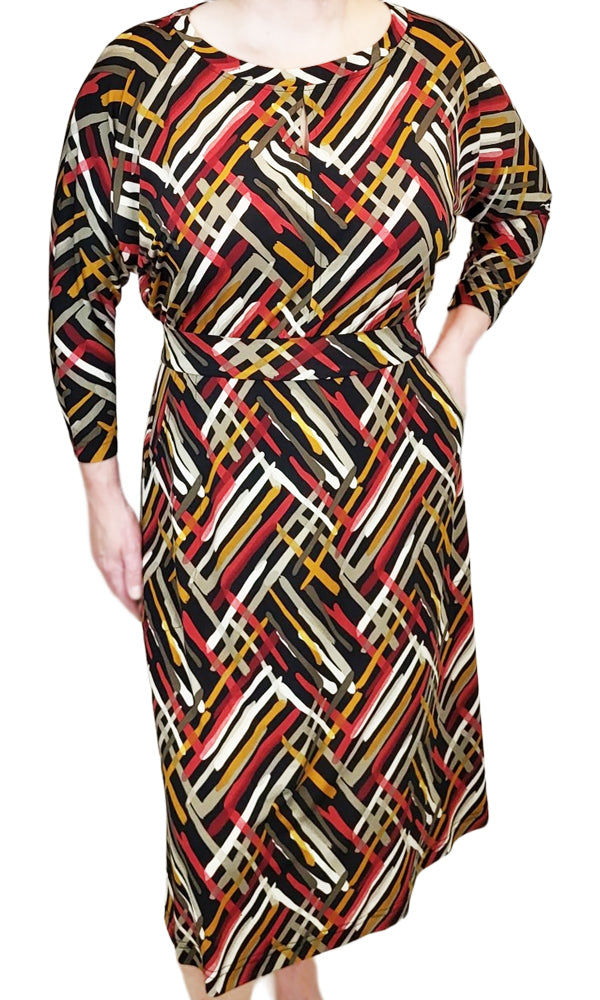 LEIGH BrushStroke Slouch Dress in BLACK - FINAL SALE!