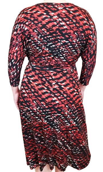 LEIGH Diamond Slouch Dress in RUBY