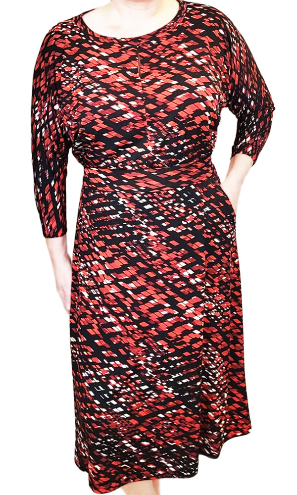 LEIGH Diamond Slouch Dress in RUBY - FINAL SALE!