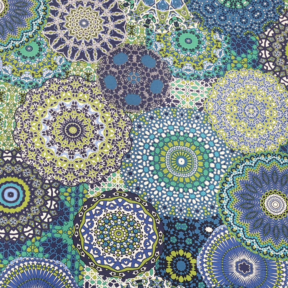 BOWEN Slouch Cowl Tee - AQUA MANDALA