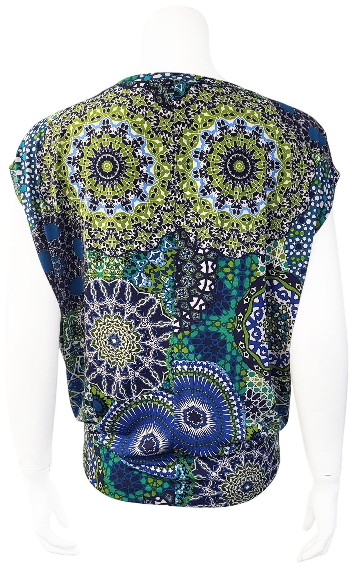 BOWEN Slouch Cowl Tee - AQUA MANDALA