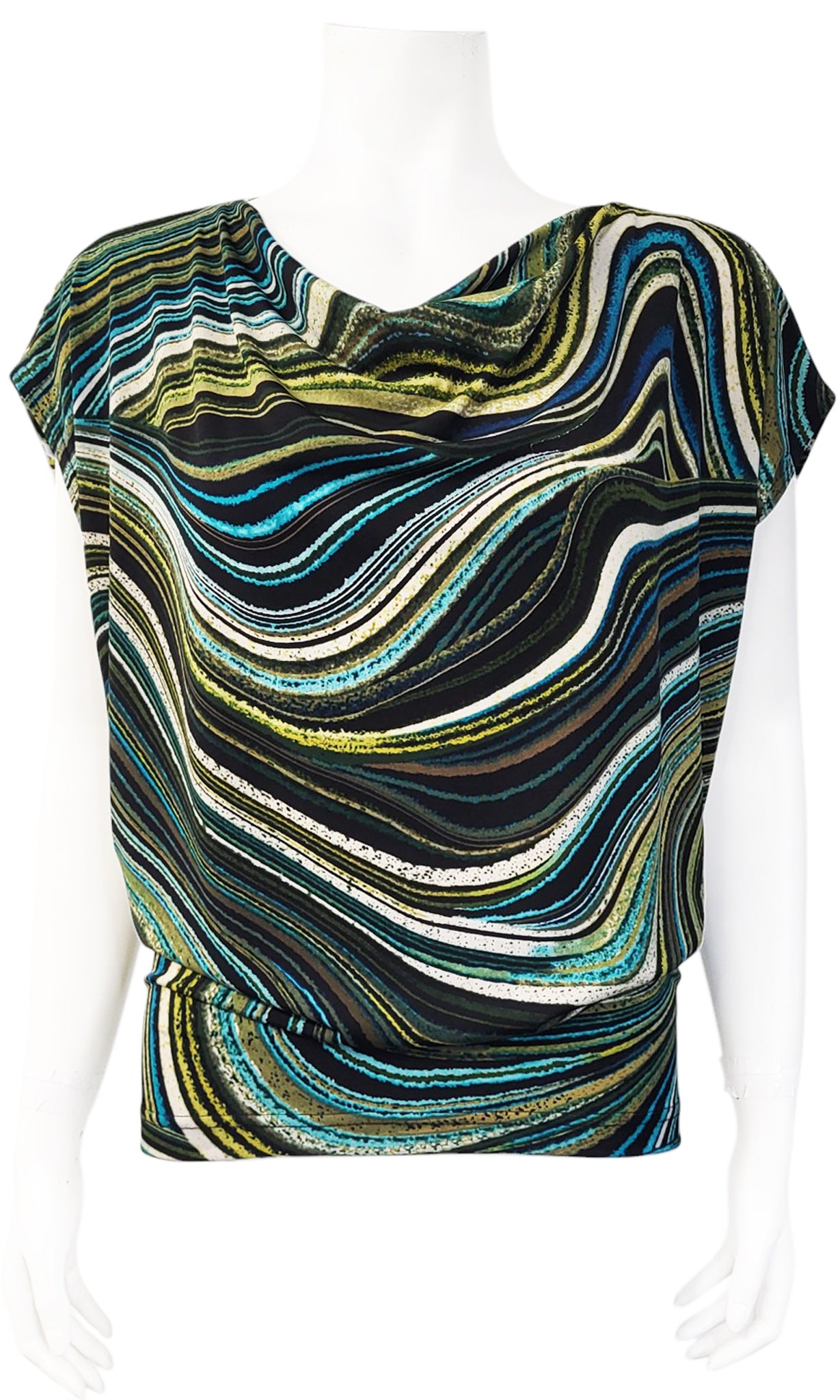 BOWEN Slouch Cowl Tee - TEAL WAVE