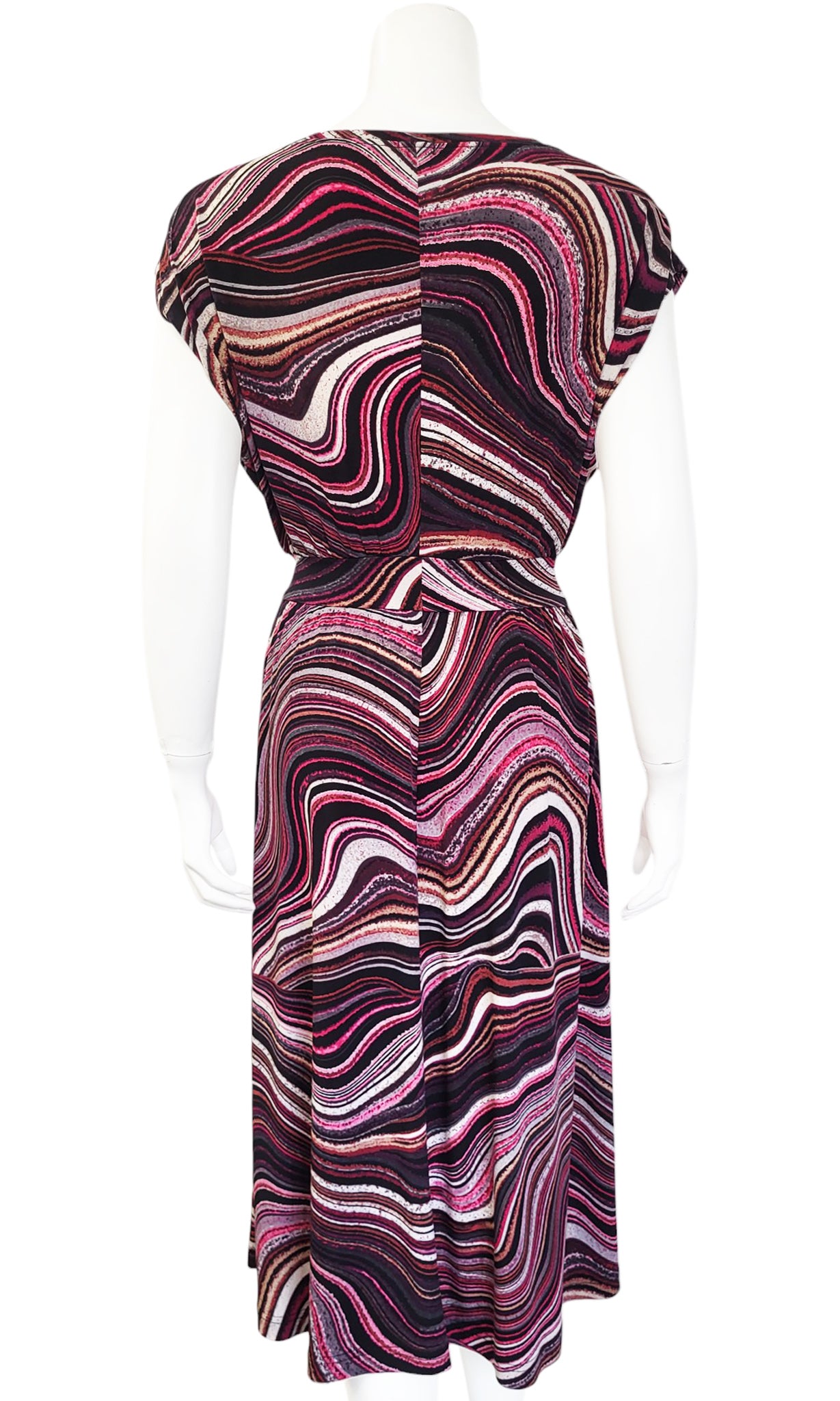 CALISTA Slouch Cowl Dress - MAGENTA WAVE