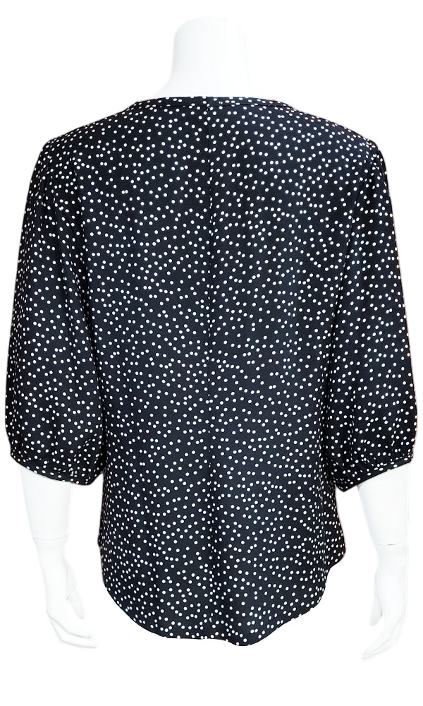 LYDIA Dot Blouse - BLK/WHT