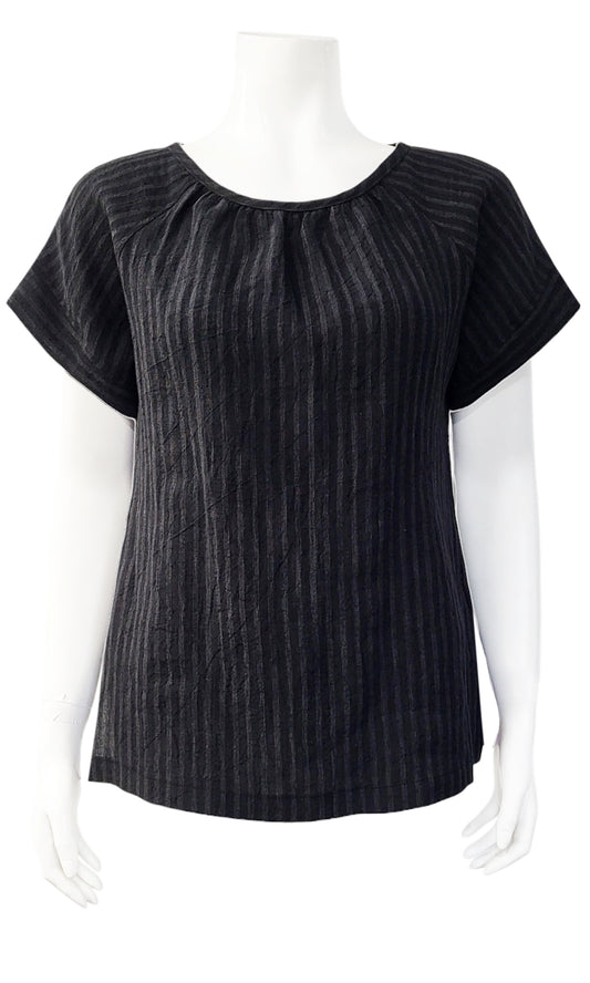 OTIS Rumple Blouse - BLACK STRIPE