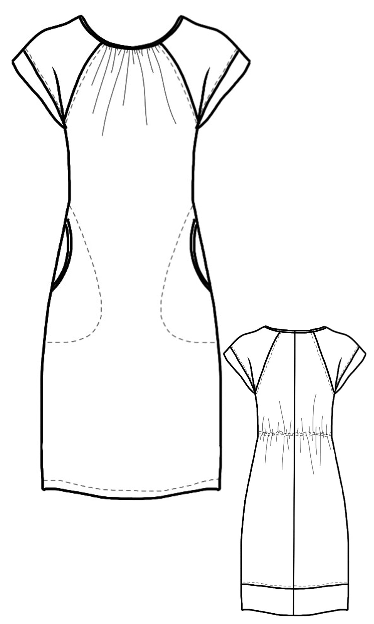 ETTA Rumple Dress - GREY STRIPE