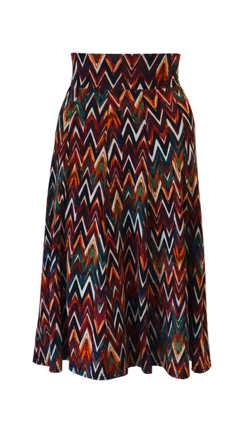 Orange rust pattern 10 Panel Flip skirt with stretch waistband