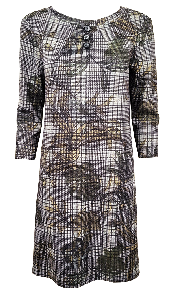 FIONA Floral Plaid Shift (3cols) - FINAL SALE