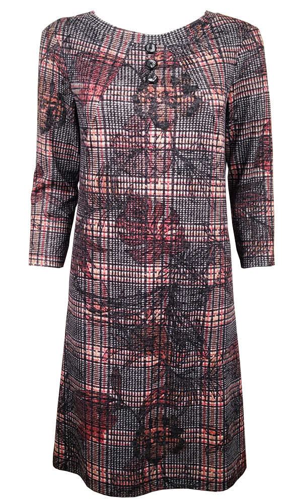 FIONA Floral Plaid Shift (3cols) - FINAL SALE
