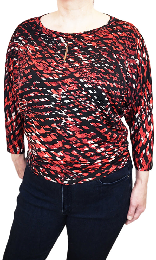AMANDA Diamond Slouch Tee in RED - FINAL SALE!