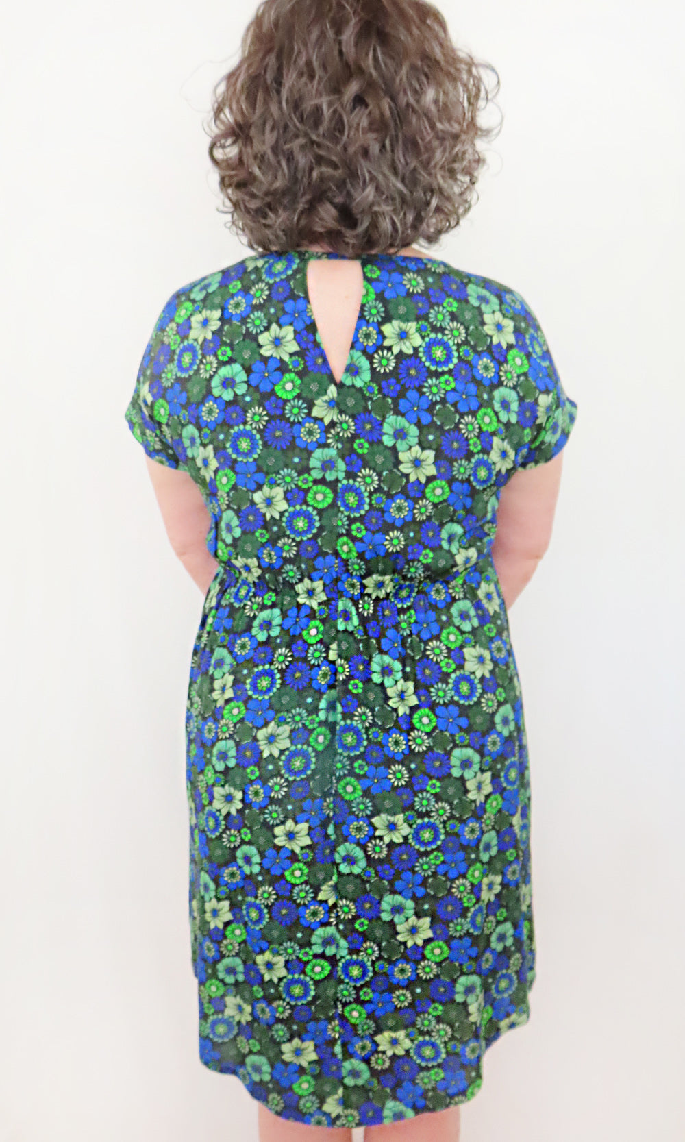 BEATRICE Vintage Floral Shift in BLUE