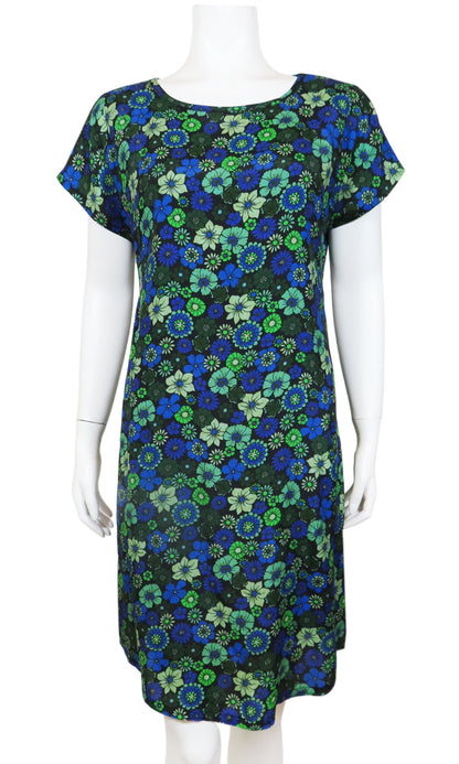 BEATRICE Vintage Floral Shift in BLUE