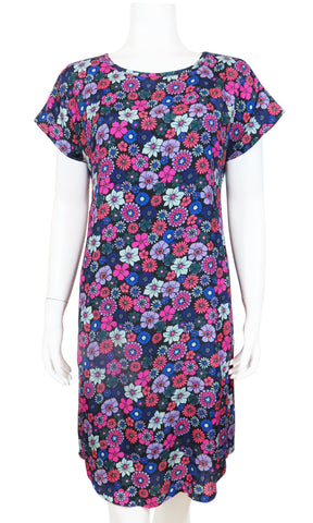 BEATRICE Vintage Floral Shift in PURPLE