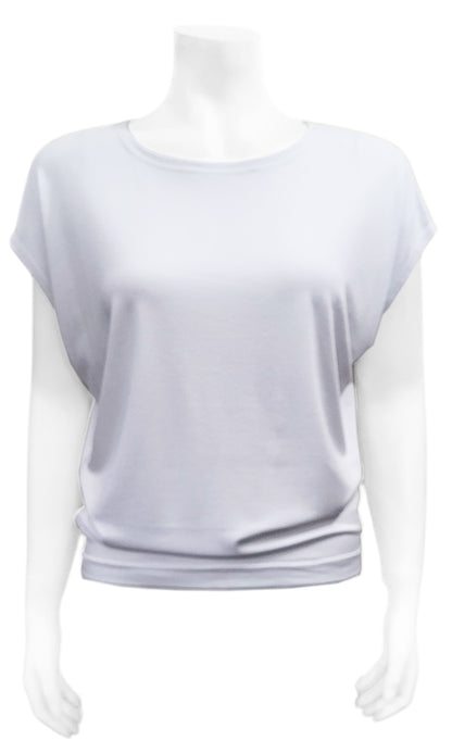 CHARLIE Willow Crepe Slouch Tee - SNOW WHITE