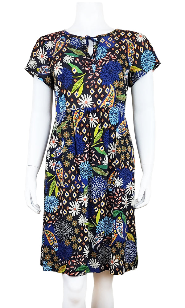 CLEMENTINE Paisley Puff Dress in BLUE - FINAL SALE