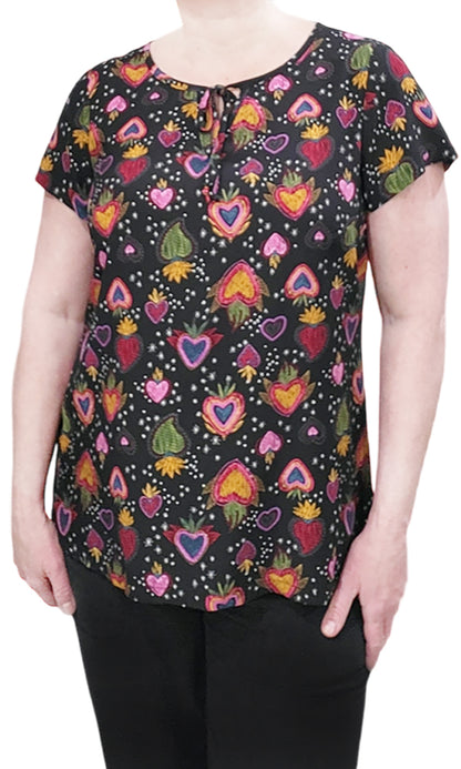 BRONTE Flaming Hearts Blouse - FINAL SALE