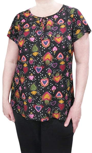 BRONTE Flaming Hearts Blouse