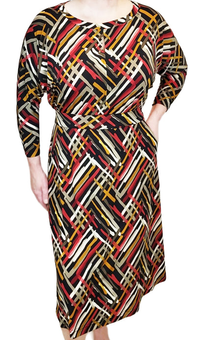 LEIGH BrushStroke Slouch Dress in BLACK - FINAL SALE!