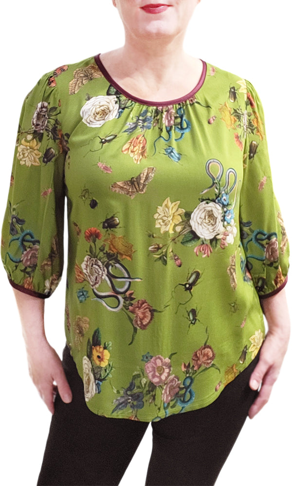 LYDIA Creeper Blouse - MOSS