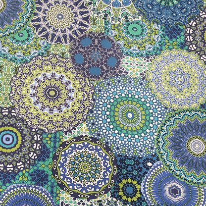 BOWEN Slouch Cowl Tee - AQUA MANDALA