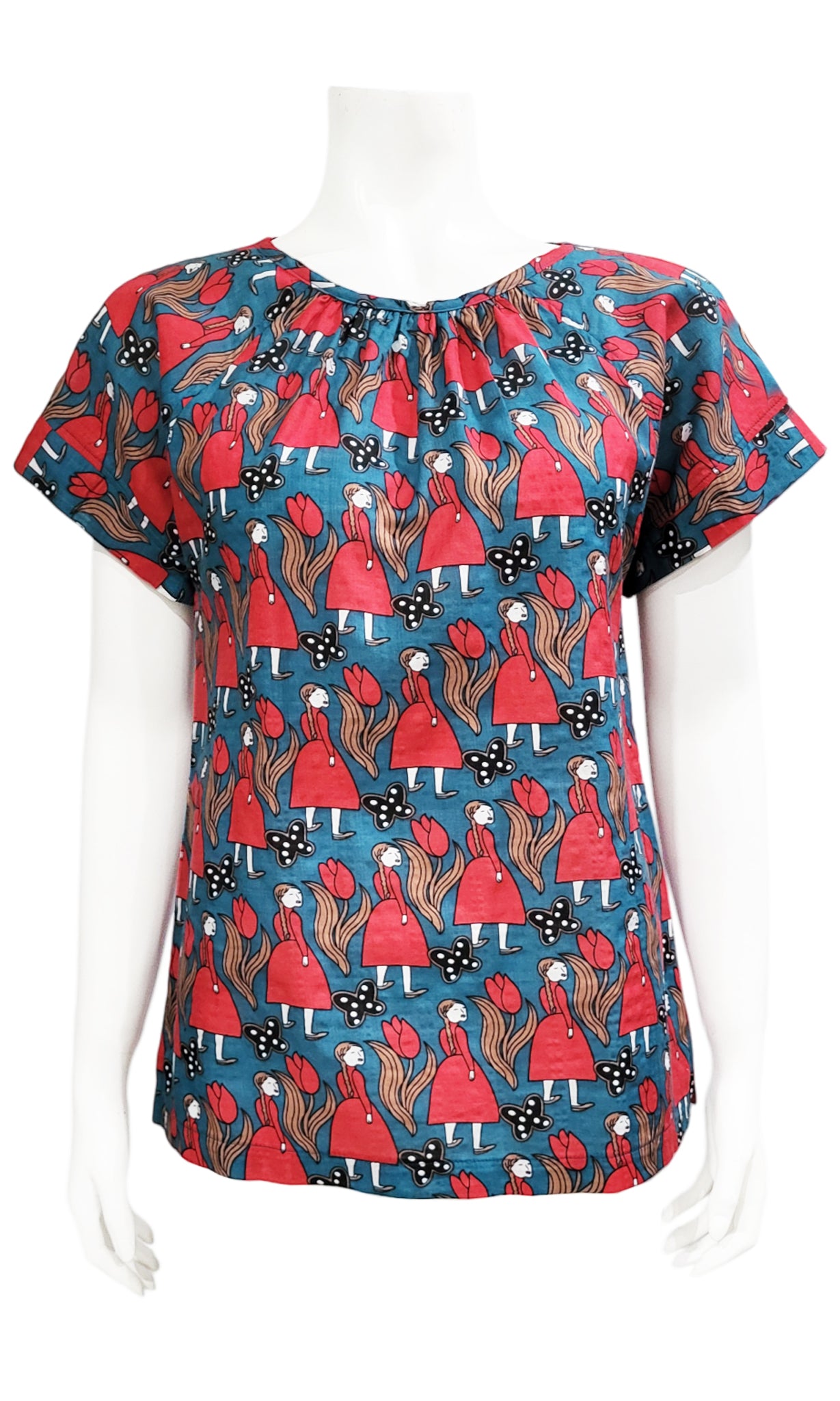 OLLY Print Blouse - TEAL GIRLS
