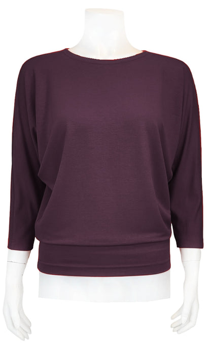 JOJO Willow Crepe Slouch Tee - BLACKBERRY