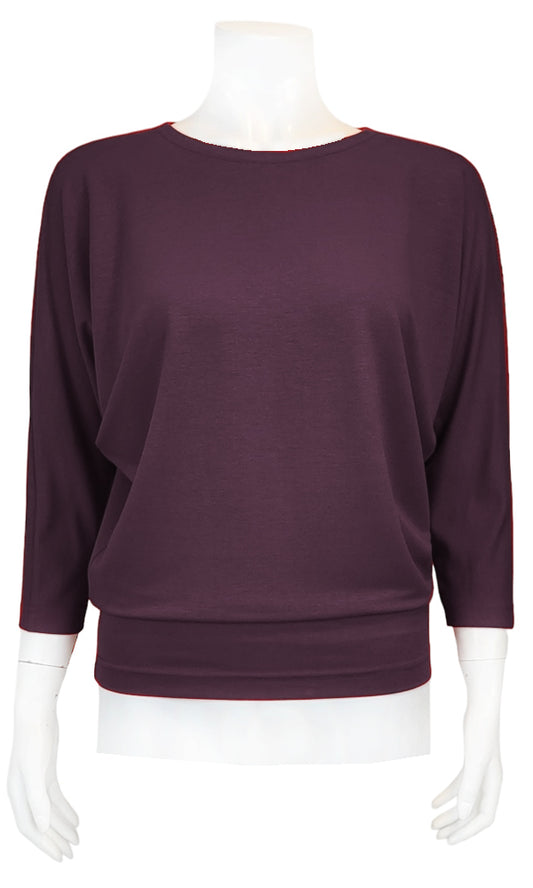 JOJO Willow Crepe Slouch Tee - BLACKBERRY