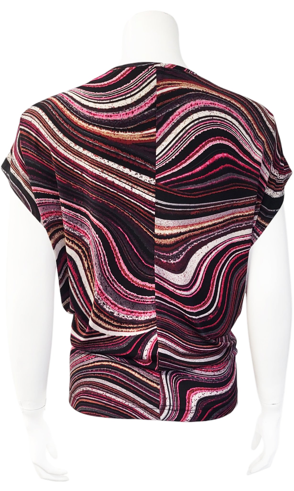 BOWEN Slouch Cowl Tee - MAGENTA WAVE