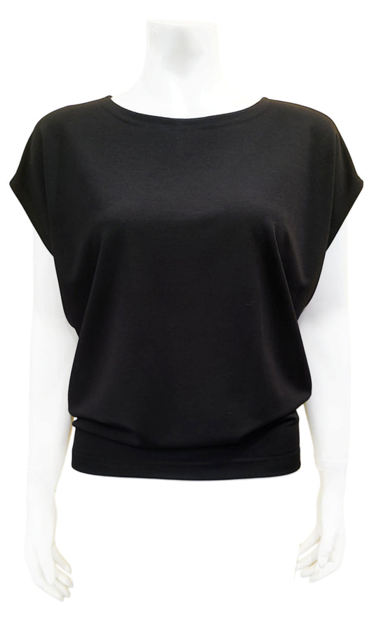 CHARLIE Willow Crepe Slouch Tee - BLACK