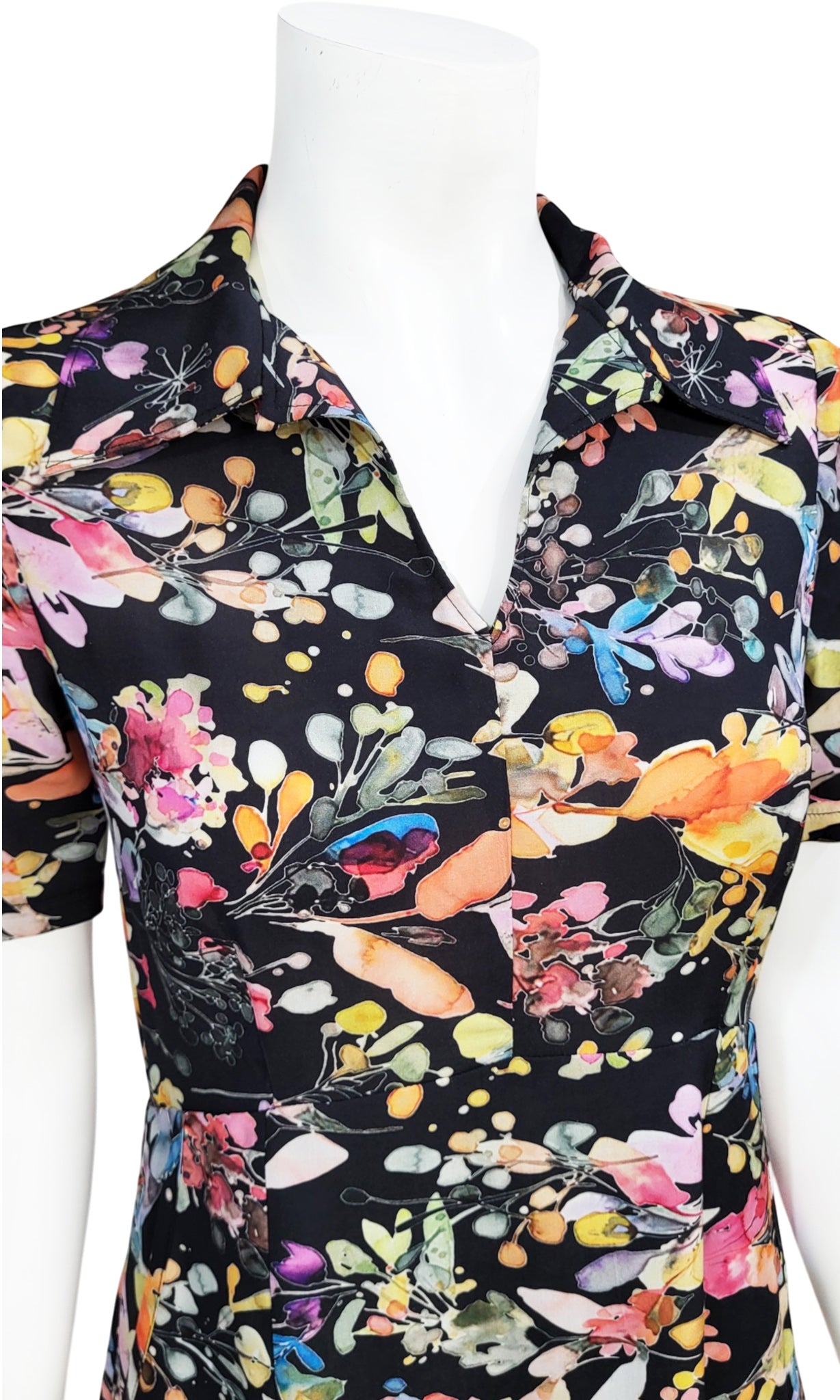 ELOISE Foliage Dress - BLACK