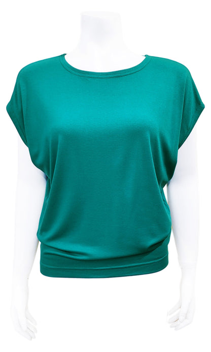 CHARLIE Willow Crepe Slouch Tee - OCEAN GREEN