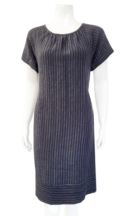 ETTA Rumple Dress - GREY STRIPE