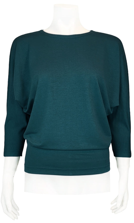 JOJO Willow Crepe Slouch Tee - HUNTER GREEN