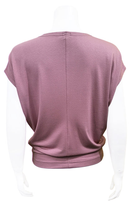 CHARLIE Willow Crepe Slouch Tee - DUSTY MAUVE