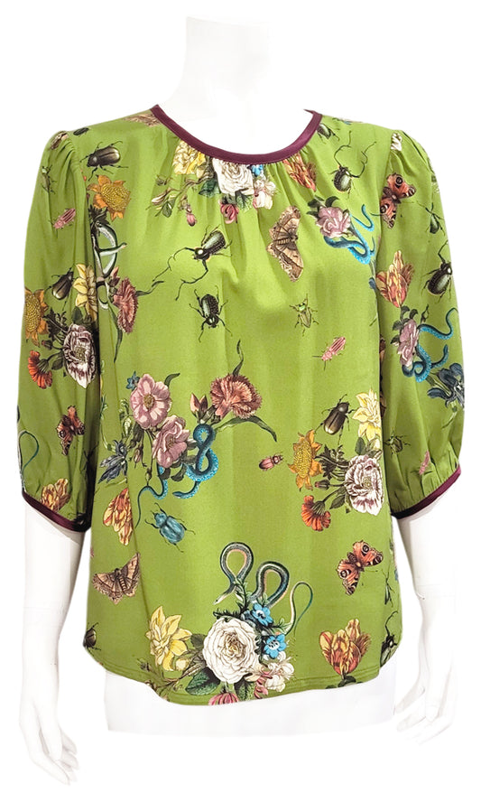 LYDIA Creeper Blouse - MOSS