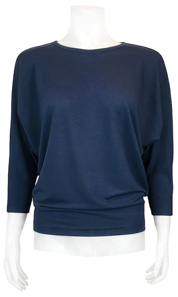 JOJO Willow Crepe Slouch Tee - NIGHT SKY NAVY