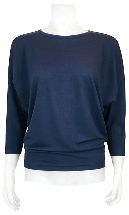 JOJO Willow Crepe Slouch Tee - NIGHT SKY NAVY