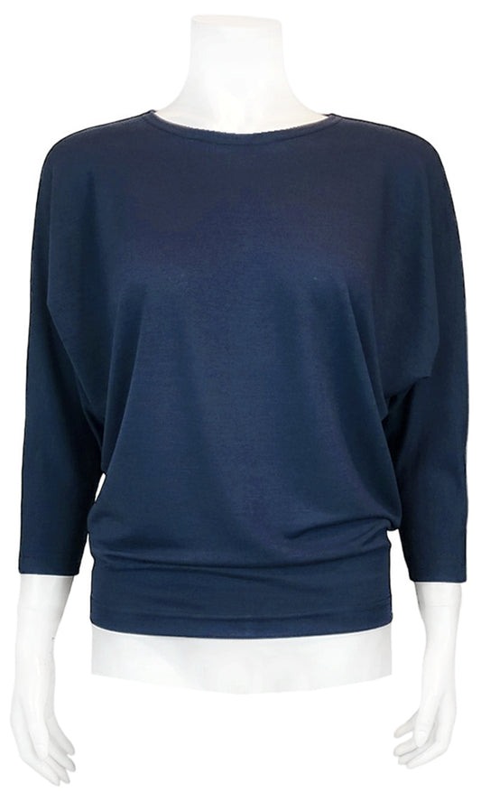 JOJO Willow Crepe Slouch Tee - NIGHT SKY NAVY