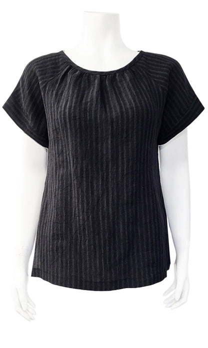 OTIS Rumple Blouse - BLACK STRIPE