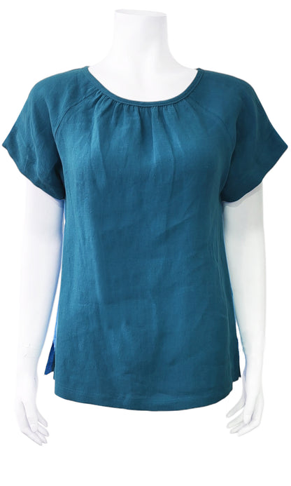 OTIS Rumple Blouse - TEAL SANDWASH