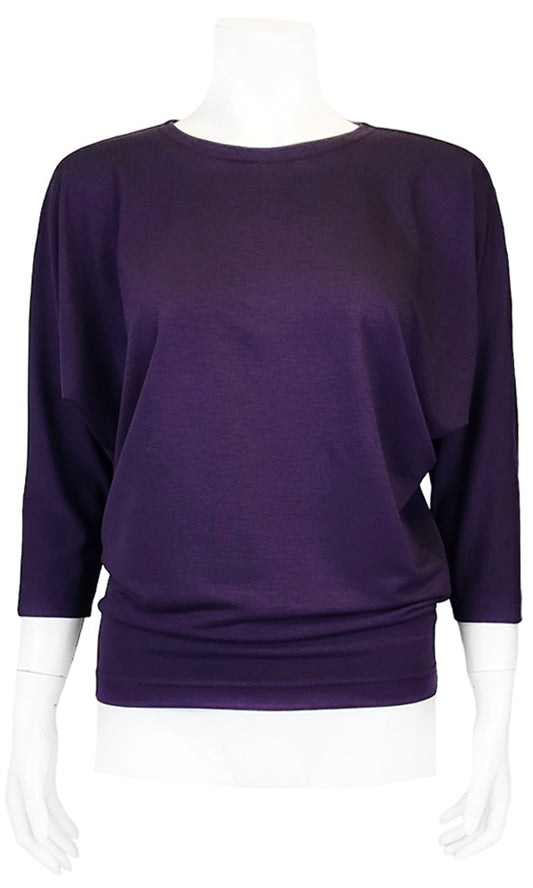 JOJO Willow Crepe Slouch Tee - DEEP PURPLE