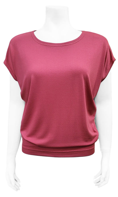 CHARLIE Willow Crepe Slouch Tee - DUSTY ROSE