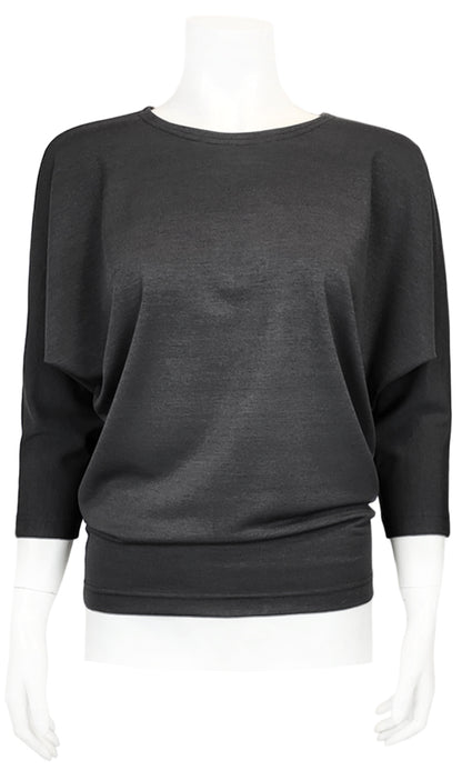 JOJO Willow Crepe Slouch Tee - STONE GREY