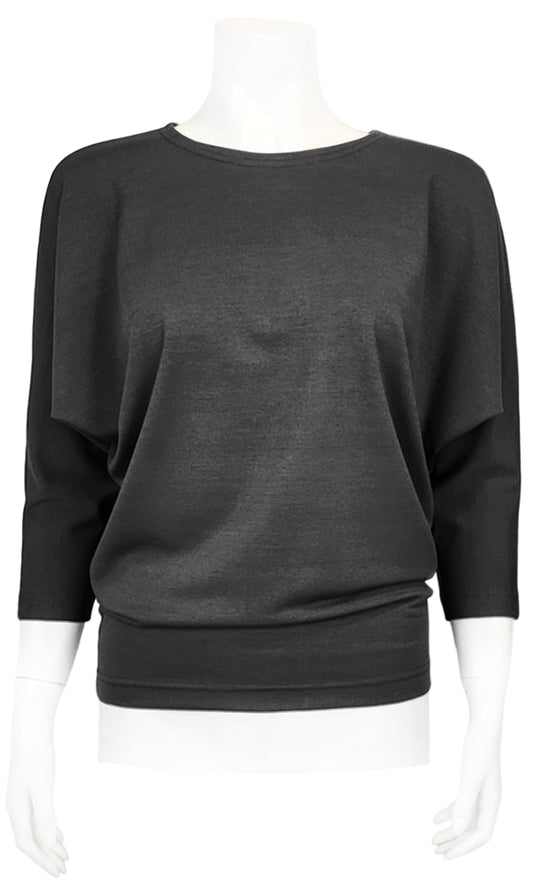 JOJO Willow Crepe Slouch Tee - STONE GREY