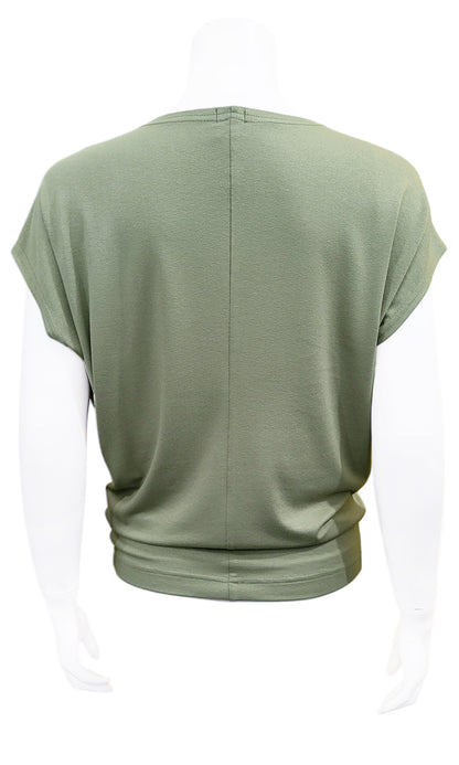 CHARLIE Willow Crepe Slouch Tee - SAGE